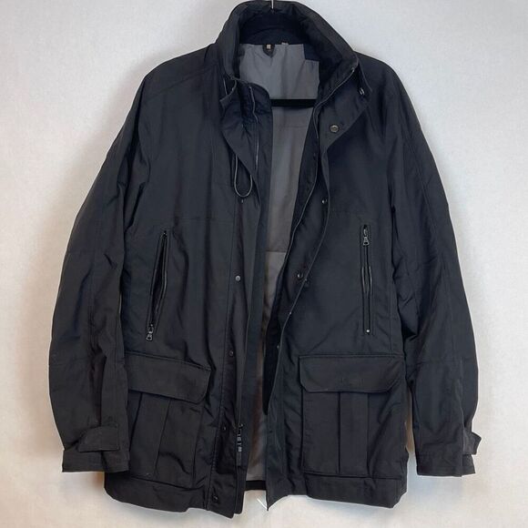 Elie Tahari Coat Men's Medium Black Heavyweight Full Zip Military Field Jacket - Picture 11 of 15